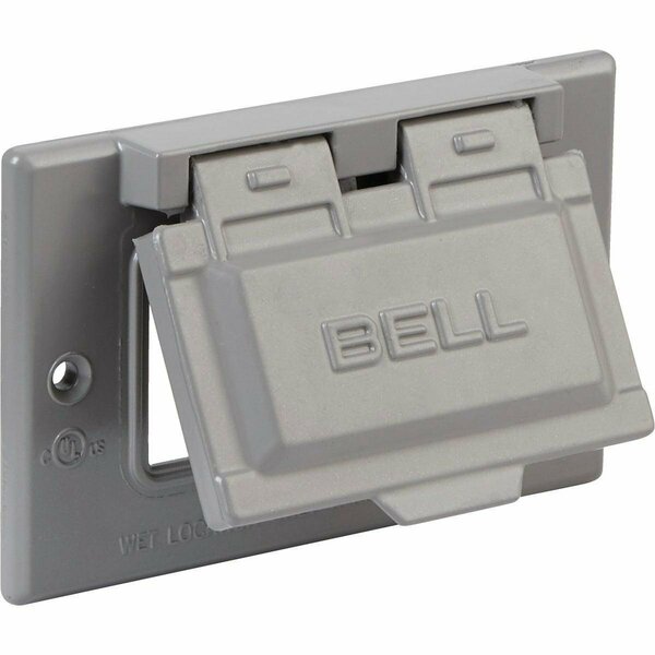 Bell Electrical Box Cover, 1 Gang, Rectangular, Aluminum, Flip/Snap, GFCI 5101-0